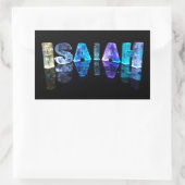 De naam Jesaja in 3D-lichten (foto) Rechthoekige Sticker (Tas)