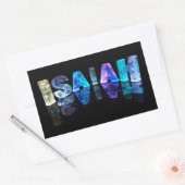 De naam Jesaja in 3D-lichten (foto) Rechthoekige Sticker (Envelop)