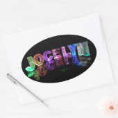 De naam Jocelyn in 3D Lichten (Foto) Ovale Sticker (Envelop)