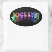 De naam Jocelyn in 3D Lichten (Foto) Ovale Sticker (Tas)