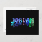 De naam Jordanië in 3D-lichten (foto) Briefkaart (Voorkant / Achterkant)