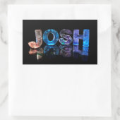 De naam Josh in 3D Lights (Foto) Rechthoekige Sticker (Tas)