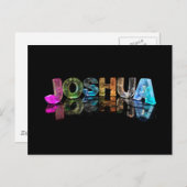De naam Joshua in 3D Lichten (Foto) Briefkaart (Voorkant / Achterkant)