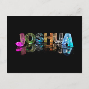 De naam Joshua in 3D Lichten (Foto) Briefkaart