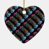 De naam Joshua in 3D Lichten (Foto) Keramisch Ornament (Achterkant)