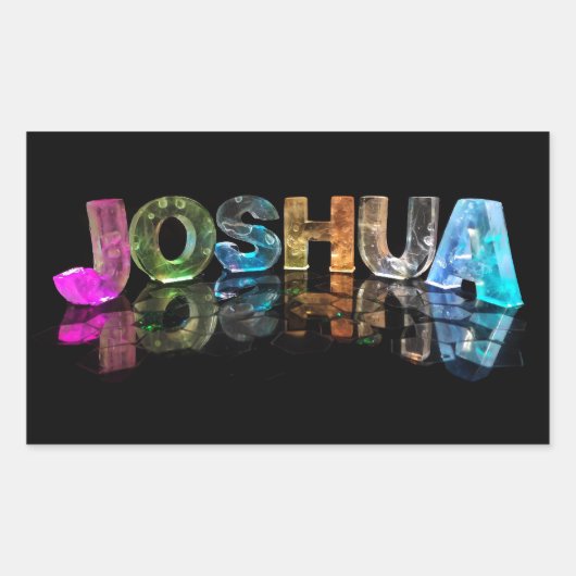 De naam Joshua in 3D Lichten (Foto) Rechthoekige Sticker (Voorkant)