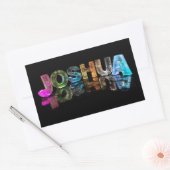 De naam Joshua in 3D Lichten (Foto) Rechthoekige Sticker (Envelop)
