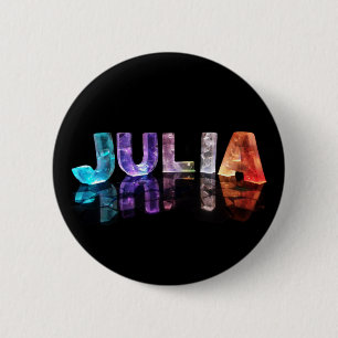 De naam Julia in 3D-lichten (foto) Ronde Button 5,7 Cm