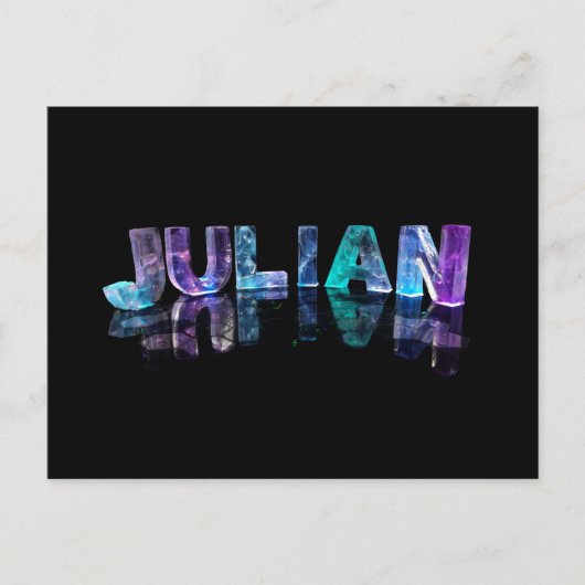 De naam Julian in 3D-lichten (foto) Briefkaart (Voorkant)