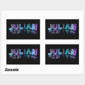 De naam Julian in 3D Lichten (Foto) Rechthoekige Sticker (Vel)