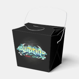 De naam Justin in graffiti Bedankdoosjes