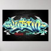 De naam Justin in graffiti Poster (Voorkant)