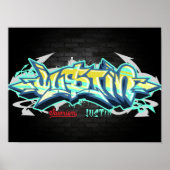 De naam Justin in graffiti Poster (Voorkant)