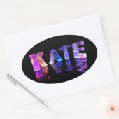 De naam Kate in 3D Lichten (Foto) Ovale Sticker (Envelop)