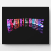 De naam Katherine in 3D-lichten (foto) Fotoplaat (Voorkant)