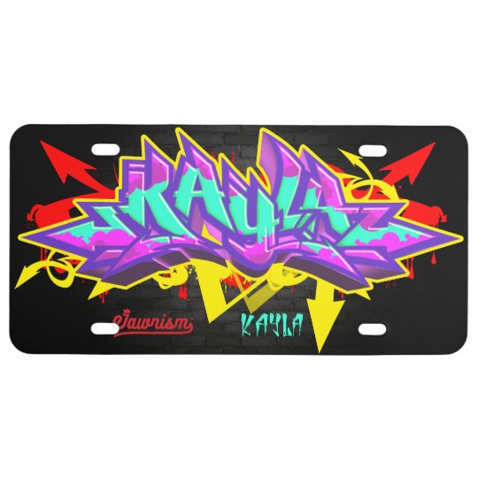 De Naam Kayla In Graffiti Nummerplaat Zazzle Nl