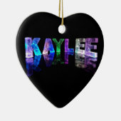 De naam Kaylee in 3D-lichten (foto) Keramisch Ornament (Rechts)