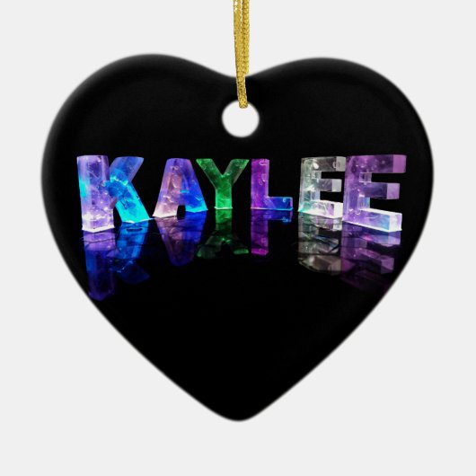 De naam Kaylee in 3D-lichten (foto) Keramisch Ornament (Voorkant)