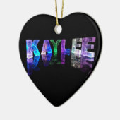 De naam Kaylee in 3D-lichten (foto) Keramisch Ornament (Links)