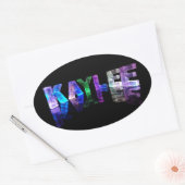 De naam Kaylee in 3D Lichten (Foto) Ovale Sticker (Envelop)