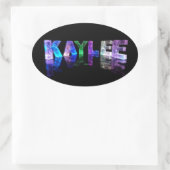 De naam Kaylee in 3D Lichten (Foto) Ovale Sticker (Tas)