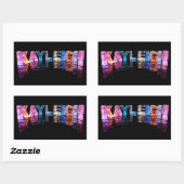 De naam Kayleigh in 3D Lichten (Foto) Rechthoekige Sticker (Vel)