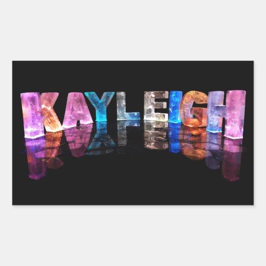 De naam Kayleigh in 3D Lichten (Foto) Rechthoekige Sticker (Voorkant)
