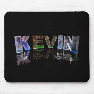 De naam Kevin in 3D-lichten (foto) Muismat