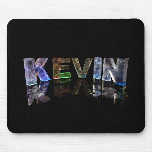 De naam Kevin in 3D-lichten (foto) Muismat (Voorkant)
