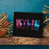 De naam Kylie in 3D Lichten (Foto) Fotoplaat (Zijkant)