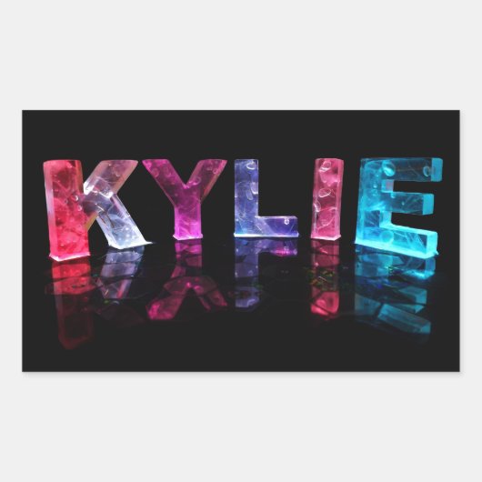 De naam Kylie in 3D Lichten (Foto) Rechthoekige Sticker (Voorkant)