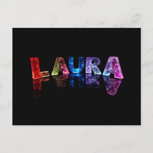De naam Laura in 3D Lichten (Foto) Briefkaart (Voorkant)