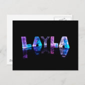 De naam Layla in 3D-lichten (foto) Briefkaart (Voorkant / Achterkant)