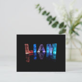 De naam Liam in 3D Lichten (Foto) Briefkaart (Staand voorkant)