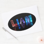 De naam Liam in 3D-lichten (foto) Ovale Sticker (Envelop)