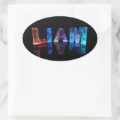 De naam Liam in 3D-lichten (foto) Ovale Sticker (Tas)