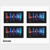 De naam Liam in 3D-lichten (foto) Rechthoekige Sticker (Vel)