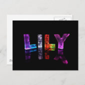 De naam Lily in 3D lichten (foto) Briefkaart (Voorkant / Achterkant)