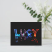 De naam Lucy in 3D Lichten (Foto) Briefkaart (Staand voorkant)