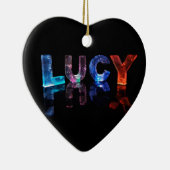 De naam Lucy in 3D Lichten (Foto) Keramisch Ornament (Rechts)