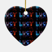 De naam Lucy in 3D Lichten (Foto) Keramisch Ornament (Achterkant)