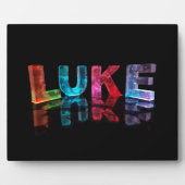 De naam Luke in 3D Lichten (Foto) Fotoplaat (Voorkant)