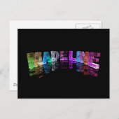De naam Madeline in 3D Lichten (Foto) Briefkaart (Voorkant / Achterkant)