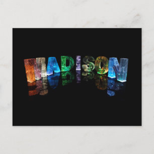 De naam Madison in 3D-lichten (foto) Briefkaart