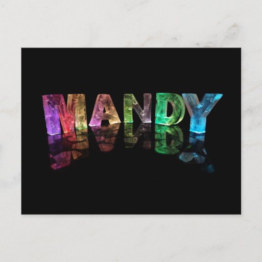 De naam Mandy in 3D-lichten (foto) Briefkaart (Voorkant)