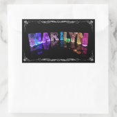 De naam Marilyn in 3D Lichten (Foto) Rechthoekige Sticker (Tas)