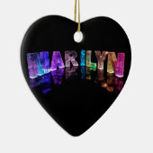 De naam Marilyn in 3D-lichten (fotografie) Keramisch Ornament (Rechts)