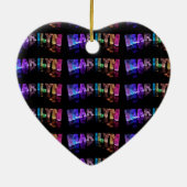 De naam Marilyn in 3D-lichten (fotografie) Keramisch Ornament (Achterkant)