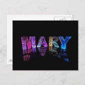 De naam Mary in 3D Lichten (Foto) Briefkaart (Voorkant / Achterkant)