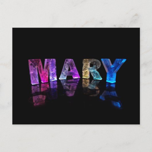 De naam Mary in 3D Lichten (Foto) Briefkaart (Voorkant)